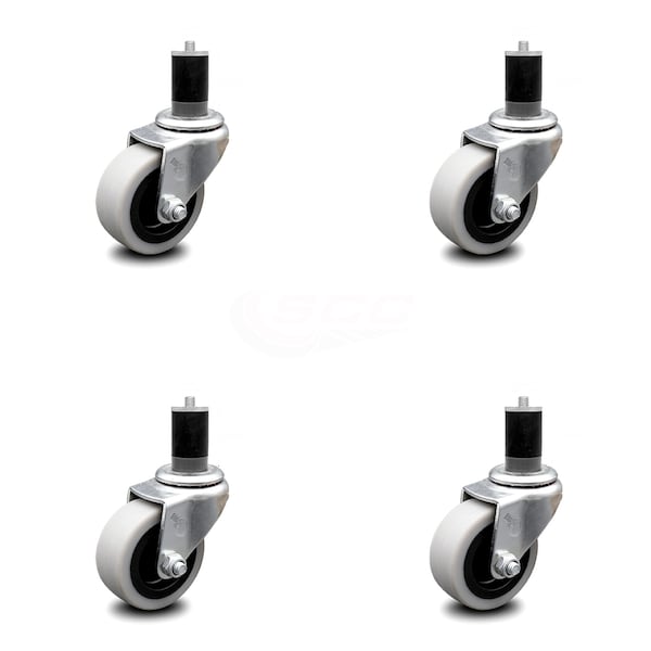 Service Caster 2 Inch Thermoplastic Rubber Wheel 1-3/4 Inch Expanding Stem Caster SCC, 4PK SCC-EX05S210-TPRS-134-4 - main